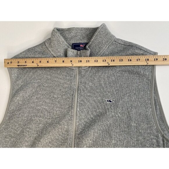 Vineyard Vines Fleece Lined Sweater Vest Full Zip Men's XXL Heather Gray Whale - Picture 14 of 15